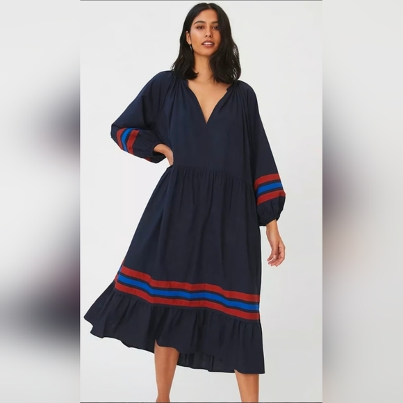 Sundry Dresses & Skirts - Sundry Anthropologie,Navy Dress with Red and Blue Accents